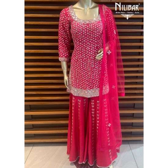 magenta sharara suit