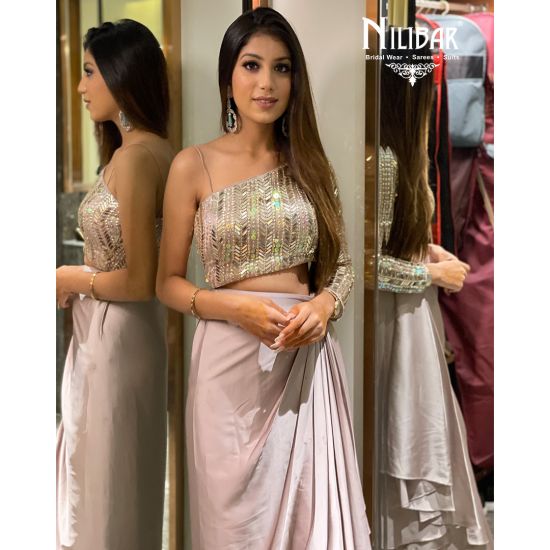 Pastel color indo western dress top