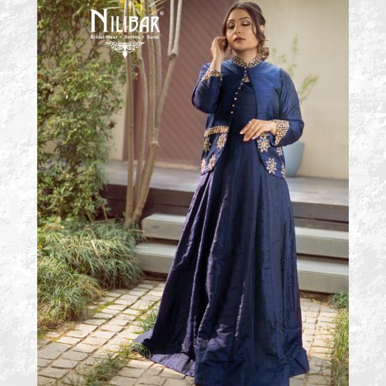 Navy Blue Gown with Jacket