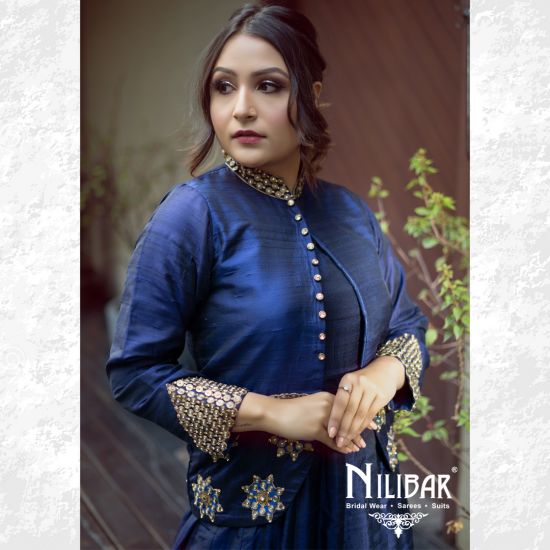 Navy Blue Gown with Jacket