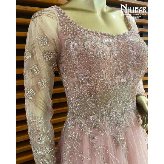 Pink net gown new arrivals