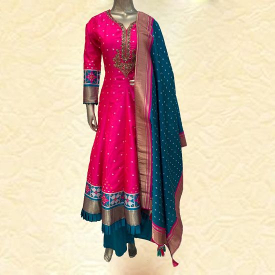 silk anarkali