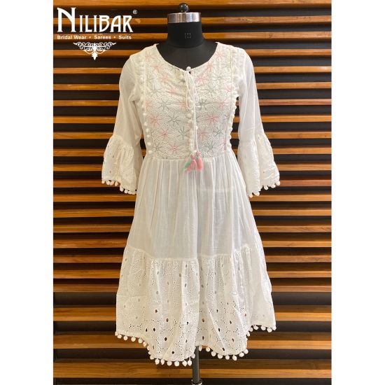 White cotton store tunic dress
