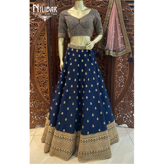 Buy Blue & Golden Embroidered Lehengas Choli (Copy) Online in India at  Lowest Prices - Price in India - buysnip.com