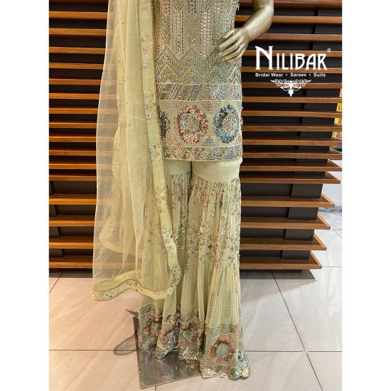 Tea Green Georgette Garara Suit